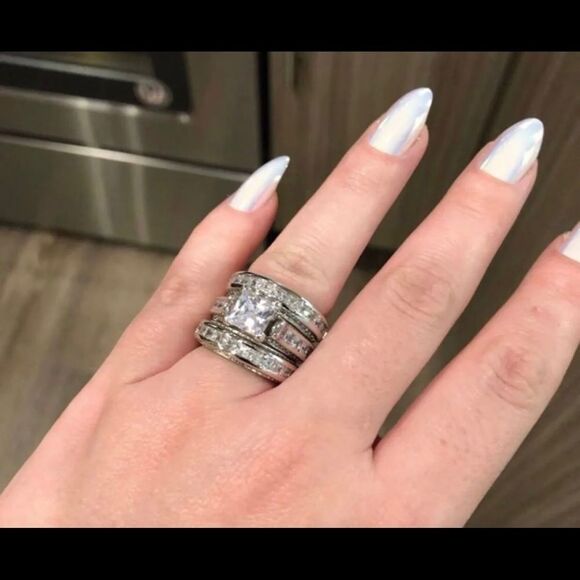 3 Piece Wedding Ring Bands - Picture 3 of 3